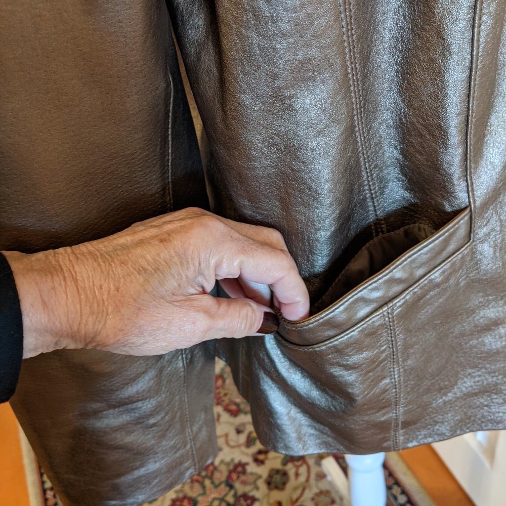 Bernardo Bronze Metallic Leather Jacket - Picture 3 of 9